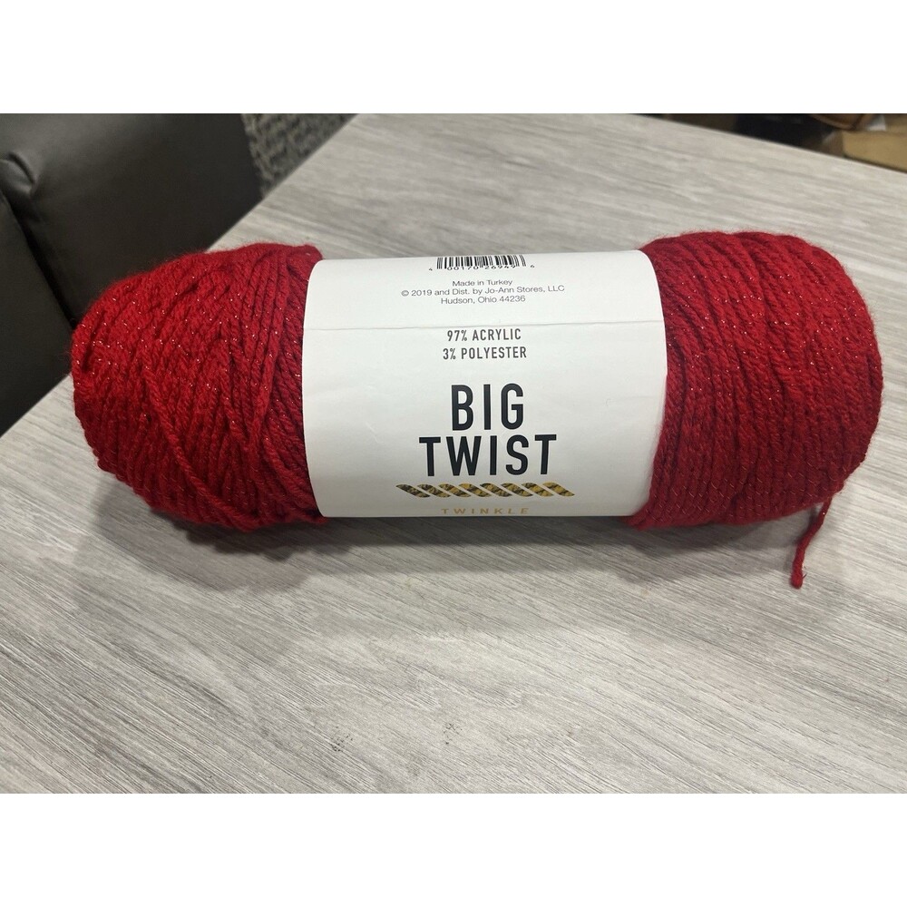 Big Twist Twinkle Yarn - Red - NIP